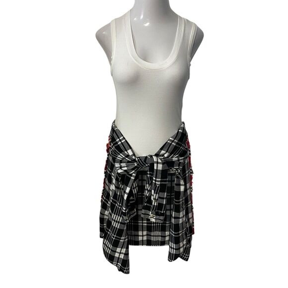 Upcycled Flannel Shirt Womens XL Rolling Stone Grunge Shacket Rock Concert Art - Picture 9 of 16